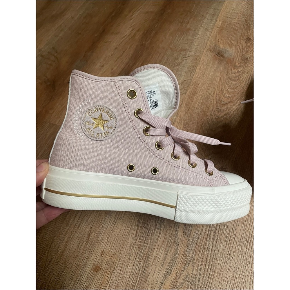 Converse Chuck Taylor All Star Lift High Top Pink Gold Platform Sneakers A10431C - Picture 8 of 13